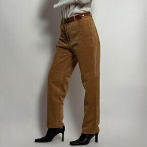 Vintage Tan Suede Pants | Metrostyle | Size 6 | 90s Brown Trousers